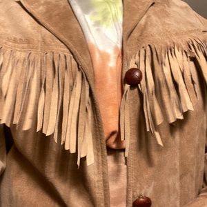 VINTAGE M RALPH LAUREN LEATHER FRINGE JACKET